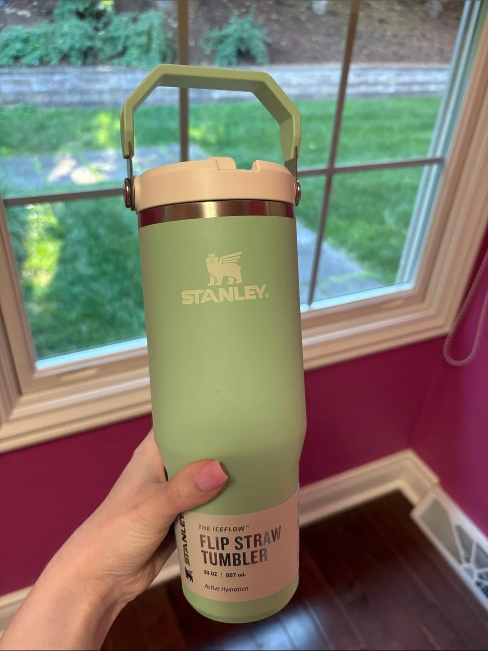 Stanley Mint Green Flip Straw Tumbler with Carry Handle 30 oz NWT - Picture 2 of 8